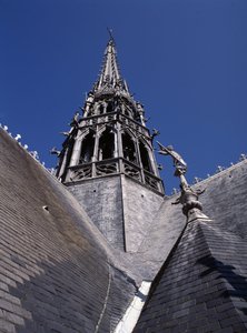 Turmspitze der Kathedrale von Amiens (80). von French School