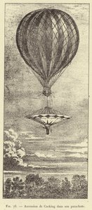Aufstieg von Cocking in seinem Fallschirm von French School