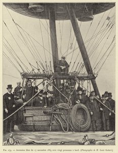 Freier Aufstieg am 17. November 1889 mit zwanzig Personen an Bord von French School