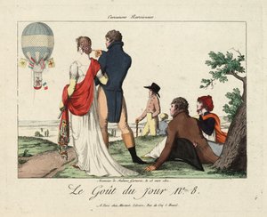 Aufstieg von Madame Garnerin, 28. März 1802, aus Le Gout du Jour Nr. 8, ca. 1870 von French School