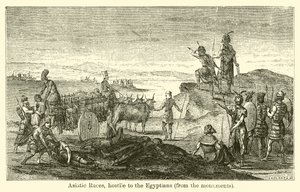 Asiatische Völker, feindlich gegenüber den Ägyptern, von den Denkmälern (Gravur)