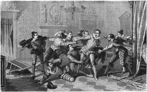 Ermordung von Heinrich I. von Lothringen, Herzog von Guise, bekannt als der Balafré (1550-1588), 23. Dezember