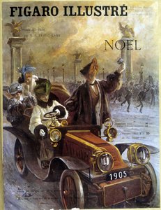 Automobil Dion-Bouton 1905 und Mäntel und Pelze Grunwaldt - in „Le Figaro Illustré“, Dez 1904