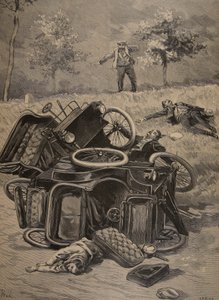Autounfall, Illustration aus Le Petit Journal: Supplement illustre, 1898
