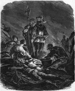 Böse Buben, Plünderer während der Kriege des 16. Jahrhunderts. In „Histoire Populaire de la France“, ca. 1885. Gravur. von French School
