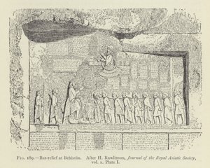 Basrelief in Behistun von French School