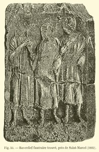 Grabrelief gefunden in der Nähe von Saint-Marcel, 1882