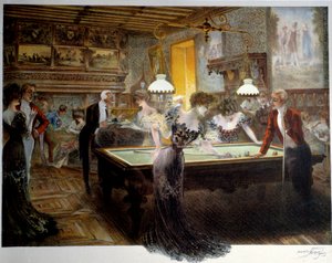Schöne Zeit: das Billardspiel, Anfang des 20. Jahrhunderts von French School