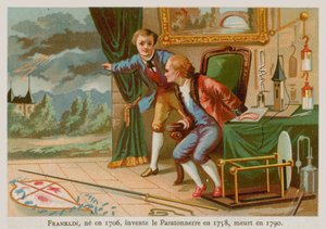 Benjamin Franklin, Erfinder des Blitzableiters und einer der Gründerväter der Vereinigten Staaten (1706-1790)