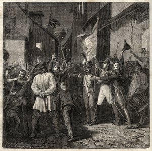 Verschwörung von Berton 1822 - General Jean Baptiste Berton (1769-1822) errichtete 1822 eine provisorische Regierung in Thouars. von French School