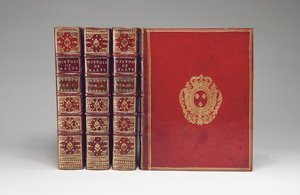 Einband von "The History of the Knights of Malta" von Rene Aubert Vertot, veröffentlicht in Paris, 1726