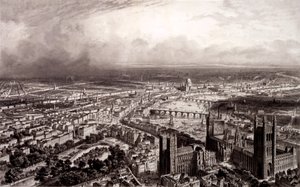 Vogelperspektive von London, ca. 1840-55