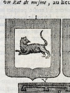 Wappen des italienischen Infanterieregiments in „Die wahre und vollkommene Wissenschaft der Waffen oder das Wappenindex“ von Pierre Palliot