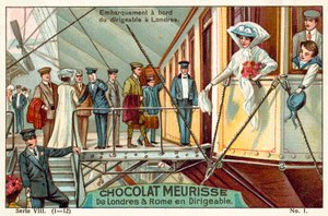 Einsteigen in das Luftschiff in London