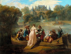 Bootsfahrt auf dem See des Schlosses von French School