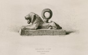 Bronzelöwe, aus Khorsabad, Louvre (Stich) von French School