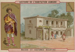 Byzantinisches Haus und Trachten von French School