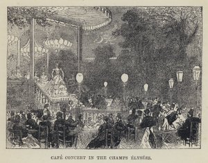Café-Konzert auf den Champs-Élysées von French School