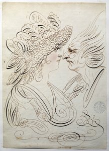 Kalligraphie: Profilporträts um 1780 von Bernard de Paris