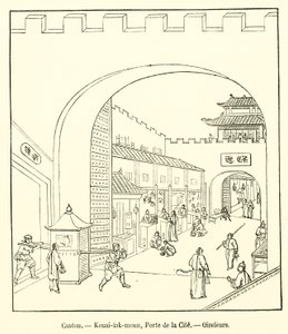 Canton, Kouai-lak-moun, Porte de la Cite, Oiseleurs von French School