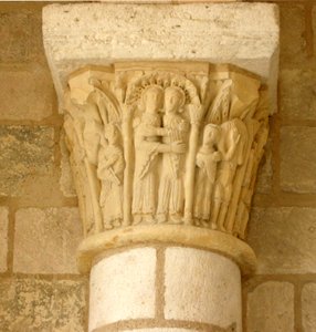 Kapitell mit Darstellung der Heimsuchung von French School