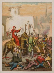 Eroberung von Beziers durch die Kreuzfahrer 1209 von French School