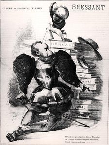 Karikatur von Jean Baptiste François Bressant (1815-86) als Don Carlos in 