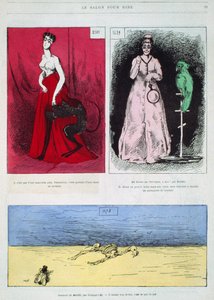 Karikaturen von Malern, Henri Regnault, Edouard Manet, Gustave Guillaumet, Illustration aus Le Salon pour Rire