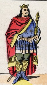 Karolingische Dynastie: Porträt von Karl III. der Dicke (839-888) König der Franken von 881 bis 887. Epinal-Bildgebung aus dem späten 19. Jahrhundert. Private Sammlung.