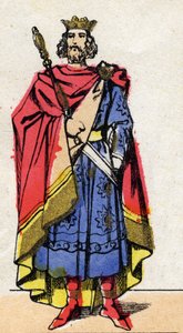 Karolingische Dynastie: Porträt von Lothaire (941-986), König der Franken von 954 bis 986. Epinal-Bildgebung aus dem späten 19. Jahrhundert. Private Sammlung.