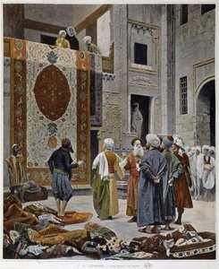 Teppichhändler in Ägypten von French School