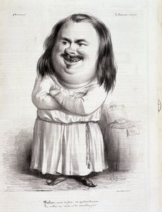 Karikatur von Honore de Balzac (1799-1850) und Mönch - in „Charivari“ vom 12.10.1838 B.H.V.P. von French School