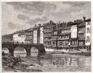 Castres - Languedoc-Roussillon-Midi-Pyrenees - Gravur in „La France illustree: geography, history, statistical administration“ von V.-A. Malt-Brown. 1884