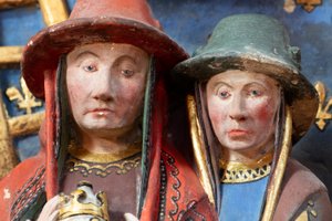 Kathedrale Notre-Dame. Innenansicht. Epitaph von Jean de Libourc. 1470. (Detail)