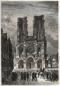 Kathedrale Notre-Dame de Laon (1150-1180), Aisne - Laon-Kathedrale - Gravur aus „L