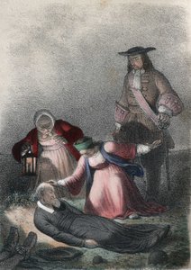 Katharina I. von Russland (Marta Elena Skavronska, später Marfa Samuilovna Skavronskaya) - Katharina I. (1684-1727), als Kind findet sie Pastor Skovronski, den Pastor, der sie aufgezogen hat, sterbend unter den Toten von Mariembourg, einer von den Russen ü