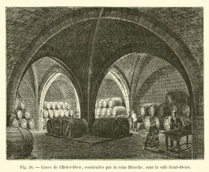 Keller des Hôtel-Dieu, gebaut von Königin Blanche, unter dem Saal Saint-Denis von French School