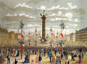 Feier des Quatorze Juillet auf dem Place de la Bastille, Paris, 14. Juli 1880 von French School