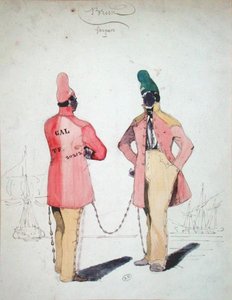 Gefesselte Sträflinge in Brest von French School