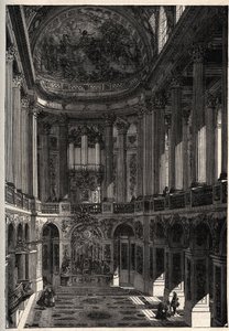 Kapelle des Schlosses von Versailles - Gravur in „PATRIE - DESCRIPTION PICTURERIQUE DE LA FRANCE EN 6 VOLUMES“ von Lucien Huard - Ende des 19. Jahrhunderts