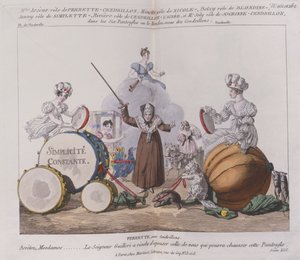 Charaktere aus einer Farce Die sechs Pantoffeln oder Rendez-vous der Aschenputtel, ca. 1810