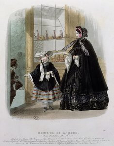 Wohltätigkeit in einer Konditorei, Illustration aus Moniteur de la Mode, 1852 von French School
