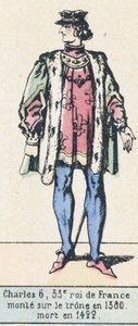 Karl VI., 53. König von Frankreich, bestieg den Thron 1380, gestorben 1422