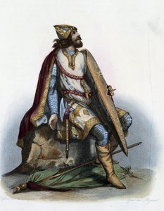 Charles Martel (688-741) Herzog von Austrasien - in „Le Plutarque français“, von Mennechet, Paris