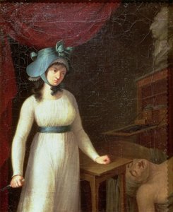 Charlotte Corday (1768-93) und die Ermordung von Jean Paul Marat (1743-93) in seinem Bad