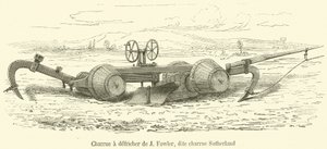 Rodungspflug von J. Fowler, genannt Sutherland-Pflug (Stich) von French School
