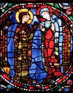 Kathedrale von Chartres, Glasfenster mit Darstellung der Verkündigung der Blauen Jungfrau von French School