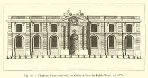 Wasserschloss gebaut von Cotte gegenüber dem Palais-Royal, im Jahr 1776 von French School