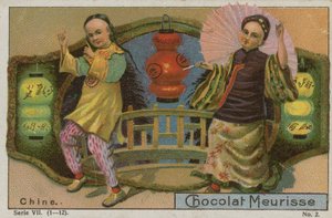 China, Werbekarte für Chocolat Meurisse