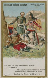 Chocolat Guerin-Boutron Handelskarte, Serie Historische Worte von French School